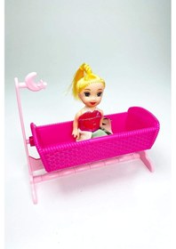 Resim Sallanan Beşikli Parmak Bebek 10x10 cm 