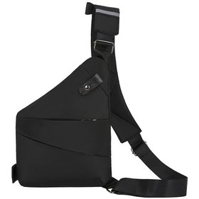 Resim Symbee Antı-çalım Nylon Göğüs Çantası: Hafif, Kolay Erişim Çekmeceler, Ayarlanabilir Askı - Siyah Sağ Göğüs Siyah 