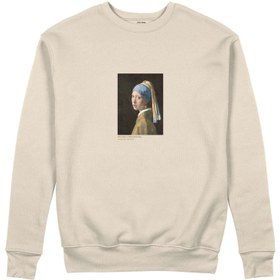 Resim İnci Küpeli Kız Sweatshirt - Lacivert / L 