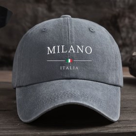 Resim Erkek İtalyan Bayrağı Beyzbol Şapkası - Beyaz "MILANO ITALIA" Baskılı Siyah, Ayarlanabilir Snapback, Nefes Alabilen File Arka, Günlük Giyim için Şık Dış Mekan Şapkası, Günlük Başlık | İtalyan Bayrağı Tasarımı | File Arka Şapka, Erkek Şapkası 