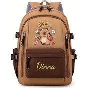 Resim Oldfriend Kişiselleştirilebilir Kapibara Sırt Çantası - Büyük Kapasiteli, Ayarlanabilir Askılar, Okul Ve Seyahat Kahverengi 