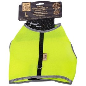 Resim Cattie Havalı Dokuma Kedi Göğüs ve Gezdirme Takımı Large Sarı 1.5x30-40 Cm 