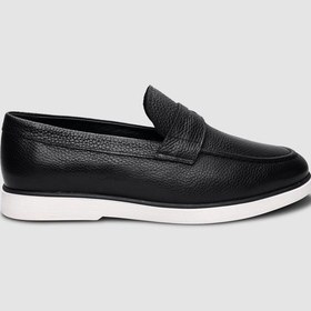 Resim %100 Hakiki Deri Siyah Erkek Günlük Ayakkabı-siyah Siyah 