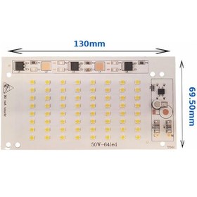 Resim 220 Volt 50 Watt SMD 2835 Ledli Hazır Projektör Ledi Beyaz Hazır Projektör PCB 