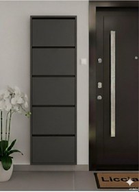 Resim Metal Ayakkabılık 5 Kapaklı Antrasit Antrasit 