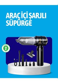 Resim Hepa Filtreli Sessiz Çalışan Kablosuz Şarjlı Mini Süpürge 