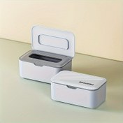 Resim Güvenli Mühürlü Kapaklı Şık Çok Fonksiyonlu Mendil & Islak Mendil Tutucu - Banyo, Yatak Odası, Ofis için Toz Geçirmez Plastik Düzenleyici, Ev Düzeni için Depolama Kutuları 
