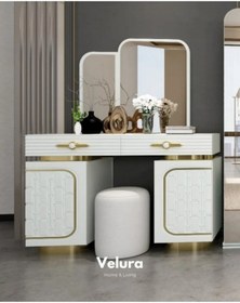 Resim Yıldız Modern Aynalı Şifonyer Krem Rengi 