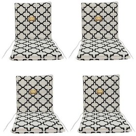 Resim Viphomeconcept Sandalye Minderi 4 Adet Arkalıklı Büyük Fermuarlı Alaçatı 