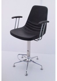 Resim Siyah Deri Yüksek Bar Sandalyesi Siyah 