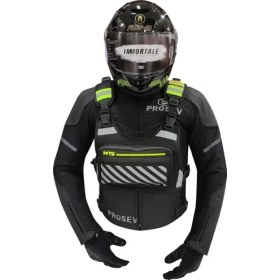 Resim Ebakbak Motosiklet ve Bisiklet Uygun Reflektörlü Göğüs Çantası Siyah Lüx Motor Çantası 