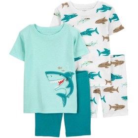 Resim Carter's Yazlık Erkek Bebek Pijama Takımı 4'lü Set Turkuaz - Turkuaz / 12 Ay 