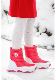 Resim Kiko Kids Sumo Fermuarlı Kız Çocuk Kar Botu Fuşya - Pembe Fuşya - Pembe 