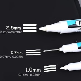 Resim 3'lü Paket Beyaz Marker Kalem - Hızlı Kuruyan, Yüksek Kalite, Toksik Olmayan, Cam ve Metal Taklit DIY El Sanatları İçin Uygun, Çizim, Yazı, Öğrenci Gelişimi Sanat Malzemeleri, Araba Dolgu İşleri, Paskalya, Güve 