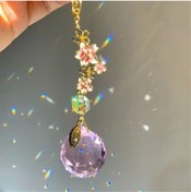 Resim Bozy Kristal Güneş Yakalayıcı Kiraz Çiçeği Araç Süsü - Suncatcher Renkli Kristal Ev Bahçe Asma Süslemesi 