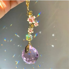 Resim Bozy Kristal Güneş Yakalayıcı Kiraz Çiçeği Araç Süsü - Suncatcher Renkli Kristal Ev Bahçe Asma Süslemesi 