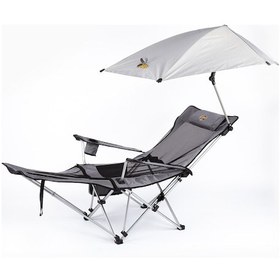 Resim Funky Chaırs Legend Şemsiyeli Yatabilen Kamp Sandalyesi Gri 