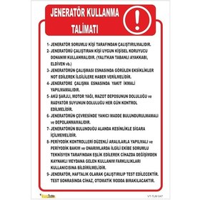 Resim JENERATÖR KULLANMA TALİMATI TLM 047 