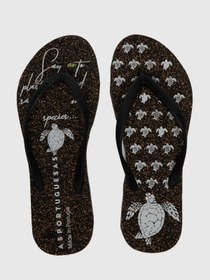 Resim Asportuguesas Beach Flip-Flops TURTLE Black & black strap terlik 