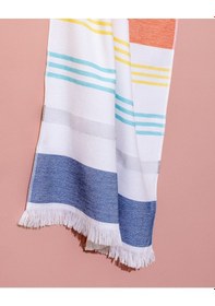 Resim Madame Coco Lumine Pamuklu Plaj Havlusu - Beyaz/turuncu - 70x150 Cm 8684427222751 Çok Renkli 