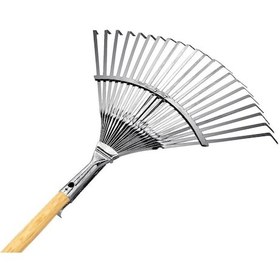 Resim Gardener 10733 Ahşap Saplı Ayarlı Metal Çim ve Yaprak Toplama Tırmığı 