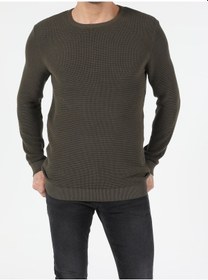Resim Colin's Slim Fit Bisiklet Yaka Erkek Haki Kazak CL1052174_Q1.V1_KHA 