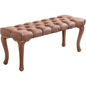 Resim Setay Yatak Ucu Pufu, Lükens Bench, Kahve Ayakucu Pufu 100x40x50 
