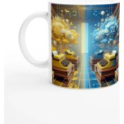 Resim Ikizler Burcu Baskılı Kahve Kupası - Zodyak Kütüpanesi Vs4 