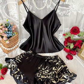 Resim Kadınlar İçin 2 Parça Yazlık Pijama Takımı, Baskılı Camisole ve Şort Seti, Çoklu Paket 