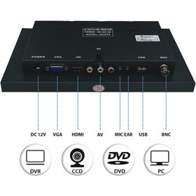 Resim SEENERGY SE-1015VH 10.1 " HMDI Monitör 10.1" inç Araç Monitörü HDMI - VGA - Bnc - Av - USB Girişli Monitör 