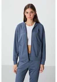Resim Tommy Life Petrol Kapüşonlu Gizli Cep Detaylı Standart Kalıp Kadın Eşofman Takımı - 95306 Petrol 