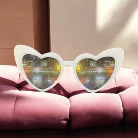 Resim Vibe Costume Hediyevim Kalp Efektli Gözlük Beyaz Kalp Efektli Yaratan Gözlük 