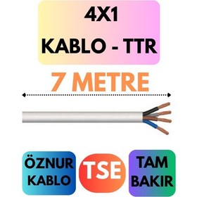 Resim Öznur 4x1 Ttr Kablo Metre Seçenekli Beyaz - 7 Metre 