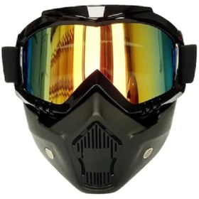 Resim Tex Jet Kask Maskesi, Uyumlu Jet Kask Maskesi ( Cam Rengi Gold ) 