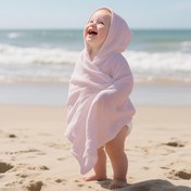 Resim 1 Adet Kapüşonlu Bebek Havlusu - Yumuşak Emici %100 Muslin, Ayarlanabilir Kapüşonlu, Nötr Renkler, Yeni Doğan Bebekler & Kız Bebekler için Makinede Yıkanabilir Banyo ve Yüzme Zamanı, Bebek Banyo Havlusu, Postbath Sarma, Rahat Bebek Sargısı, Nazik Kumaş, Küçük Çocuk Gereçleri 