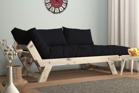Resim WOODESK ADALAR MASİF AHŞAP KANEPE, NATURAL-SİYAH RENK 