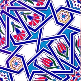 Resim Armada Çini 20x20 Cm Ac 17 Geometrik Desenli Çini Seramik Karo 