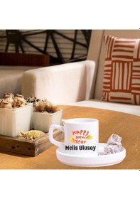 Resim Kişiye Özel Yeni Yıl Hediyesi Türk Kahvesi Fincanı 
