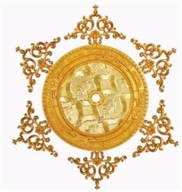 Resim Paket 60 cm Oval Saray Tavan Göbek Motifli Tavan Dekorasyon turuncu 