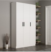 Resim Minar Kale 210 Cm 3 Kapaklı 1b Raf Portmanto Beyaz 