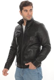 Resim Erkek Jumbo Hakiki Koyun Deri Mont/Ceket EDC110 (Standart Kalıp) - 4XL 