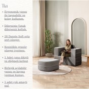 Resim BRANNA HOME Tia Tekli Koltuk & Puf Özellikli & Açılabilir & Tek Kişik Tv Koltuk & Yataklı & Antrasit 