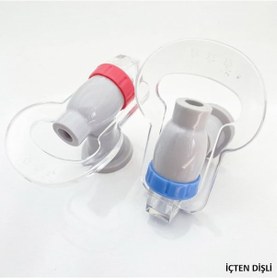 Resim Silver Su Sebili Musluğu Sıcak Soğuk Mavi Kırmızı Ithal Kısa - 551842084 