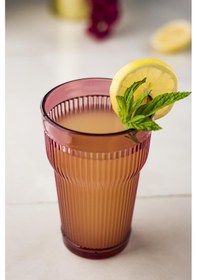 Resim Akrilik Mürdüm 6'lı Uzun Bardak & Su Meşrubat Bardağı 400 ml ( Cam Değildir ) 