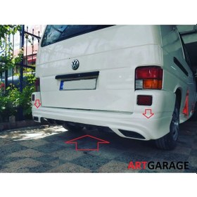 Resim Transporter T4 Egzoz Görünümlü Arka Tampon Eki-fiberglass-boyasız 