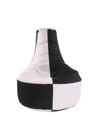 Resim Siyah & Beyaz Armut Koltuk Büyük Boy Denye 85 75 30 Cm 