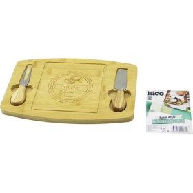 Resim Dikdörtgen - Bombeli Kenar2-Bıçak=sağ-Sol Ahşap Bambukahvaltı Peynir Sunum Pano Bıçak=ahşap SAPLI19X28.7X1.4CM (4887) 