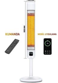 Resim Luxeva Kule Tipi Elektrikli Isıtıcı Smart-fr Akıllı Karbon Infrared Su Geçirmez Ip55 2500w 