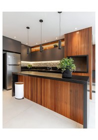 Resim 12 Lt Ahşap Desen Kapaklı Çöp Kovası Beyaz 