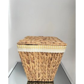 Resim Beyaz Atölyem Iç Korumalı Hasır Kapaklı Çok Amaçlı Patates ve Soğan Sepeti 